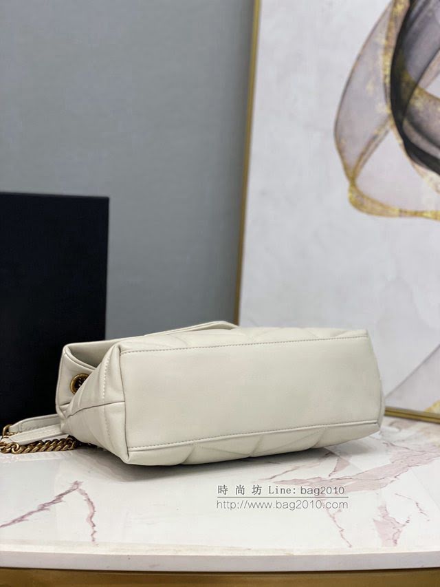 YSL爆款女士包包 聖羅蘭經典款LOULOU PUFFER絎縫漆皮小號郵差包 YSL肩背斜挎包 577476  jjh1132